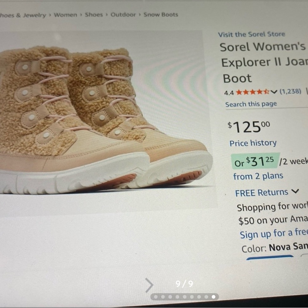Sorel Women's Tan Winter Boots - Picture 9 of 9